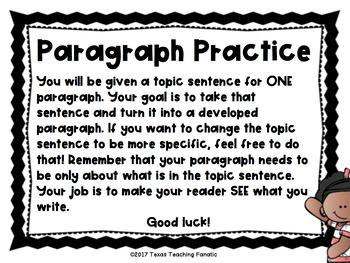 Expository Paragraph Practice by Texas Teaching Fanatic | TpT