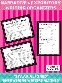 Preview of Expository & Personal Narrative Writing Graphic Organizers: STAAR Aligned!!