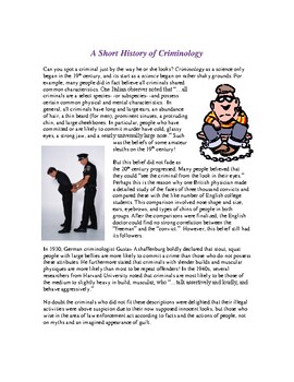 Preview of Expository Reading: A Short History of Criminology