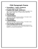 Expository Support Paragraph Frame