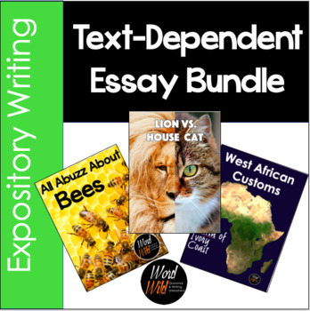 Preview of Expository Text-Dependent Essay Bundle, Lions, Bees, and Africa, Easel