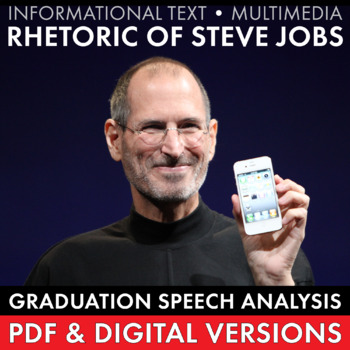 Preview of Steve Jobs & Real World Rhetoric Analysis, Grad Speech, PDF & Google Drive CCSS