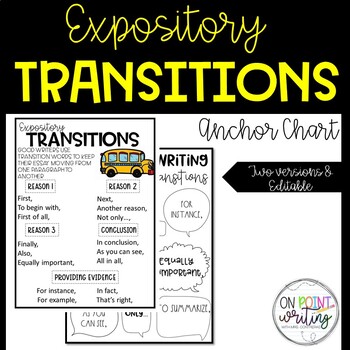 Preview of Expository Transitions Anchor Chart