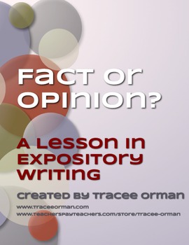 Preview of Expository Writing Activity: Fact vs. Opinion