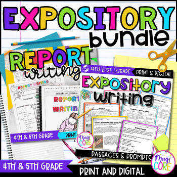 Preview of Expository Writing Bundle - 4th & 5th Grade Report Writing, Passages & Prompts