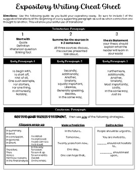 Preview of Expository Writing Cheat Sheet