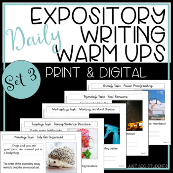Preview of Expository Informational Daily Writing Editing Warm Up Bell Ringer Activities