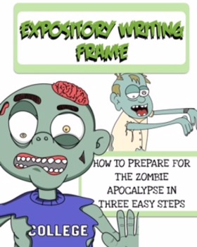 Preview of Expository Writing Frame Zombie Theme 5th and 6th grade (Ver More added)