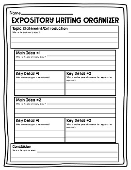 Expository Writing Organizer By Mrs Hooe TPT