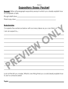 Preview of Expository Writing Packet- EDITABLE
