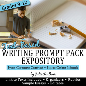 Preview of Writing Prompt Pack Expository Essay Advantages & Disadvantages of Online School