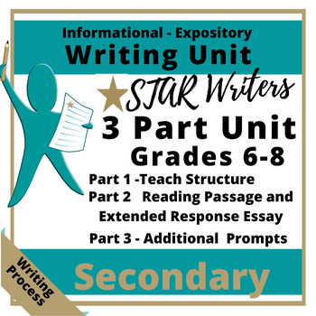 Preview of Expository Writing Prompts Grade 6-8 STAAR and CC aligned