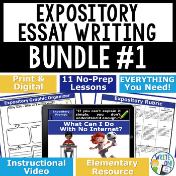 Preview of Expository Writing Graphic Organizer Informative Writing Rubric, Template, Quiz