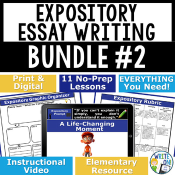 Preview of Expository Essay Writing Prompts - Informative Essay Writing Lessons - Bundle 2