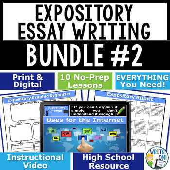 Preview of Expository Writing Prompts, Informative Essay Writing Lessons - Bundle 2