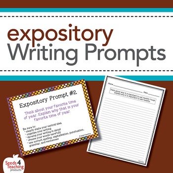 Preview of Expository Writing Prompts Task Cards