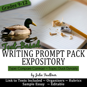 Preview of Writing Prompt Pack, Expository Compare & Contrast Duck Dynasty Scandal
