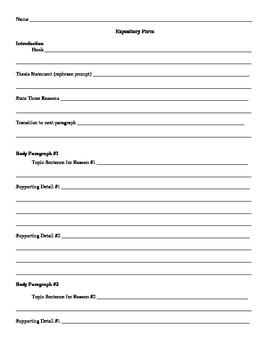 expository essay template middle school