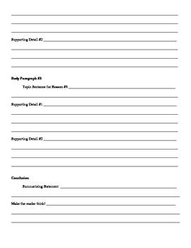 Expository Writing Template by Middle School Marketplace | TPT