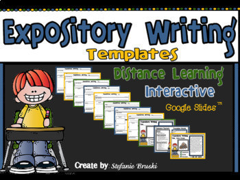 Preview of Expository Writing Templates for Distant Learning Interactive Google Slides™