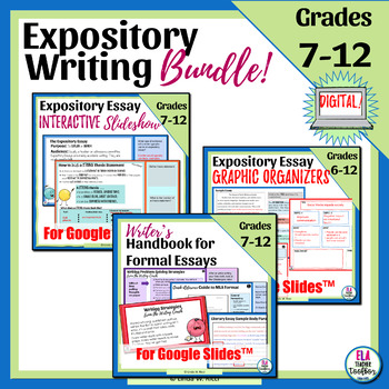Preview of Expository Writing Unit | Slideshow, Graphic Organizers, Writer's Handbook