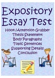 Expository essay test- hook, thesis statement, body paragr