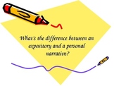 Expository vs. Personal Narrative PowerPoint