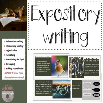 Preview of Expository Writing - Complete Presentation + Discussion questions / No prep