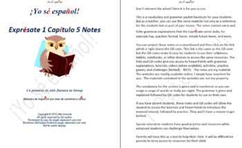 Preview of Exprésate 1 Bundle Capítulo 1 - 5 Notes