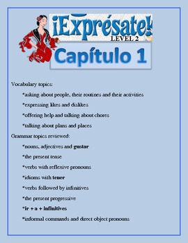 Preview of Expresate 2, Capitulo 1: Present tense verbs, Gustar