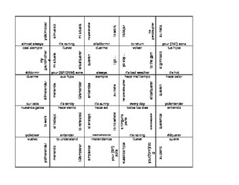 Preview of Exprésate I - Chapter 5A Review Puzzle - or make it your own!