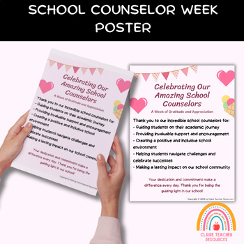 Preview of Express Gratitude with Our School Counselor Week Poster | Counselor Appreciation