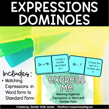 Preview of Expressions Dominoes Matching Algebraic Expressions TEKS 6.5 TEKS 7.5