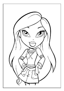bratz coloring book : Bratz Coloring Book: 50+ coloring pages in total, on  single side pages, with a variety of Bratz movie characters and scenes.