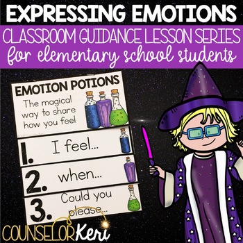 Preview of Expressing Emotions Classroom Guidance Lesson for Elementary School Counseling