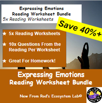 Preview of Expressing Emotions Lesson Reading Worksheet Bundle **Editable**