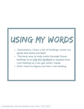Preview of Expressing Feelings Social Story "Using My Words"