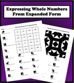 Expressing Whole Numbers From Expanded Form Color Worksheet