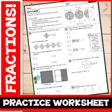 EXPRESSING WHOLE NUMBERS AS FRACTIONS Practice Worksheet