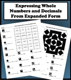 Expressing Whole Numbers and Decimals From Expanded Form C
