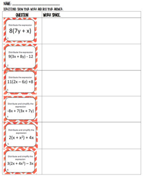 Simplifying Expressions Practice Worksheet Bundle by Math With Ms Yi