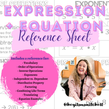 Preview of Expression and Equation 2 Reference Sheets BUNDLE