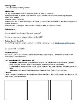 Preview of MYP  Visual Arts Expressionism and Quarantine Student Planning Guide~part 1