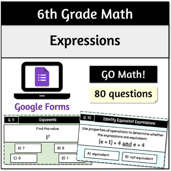 Preview of Expressions | 6th Grade Math | Self-Grading Google Forms™