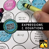 Expressions & Equations: Always, Sometimes, or Never