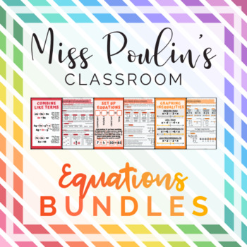 Preview of Expressions & Equations Bundle: Anchor Charts, Word Wall, Guided Notes