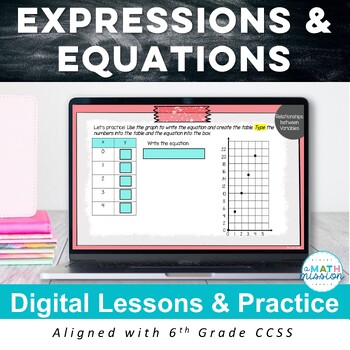 Preview of Expressions & Equations Digital Lessons & Practice Activities for Google ™