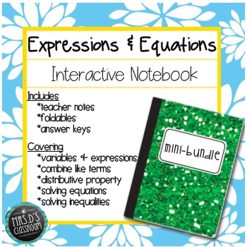 Preview of Expressions & Equations Interactive Notebook