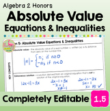 Absolute Value Equations and Inequalities (Algebra 2 - Unit 1)