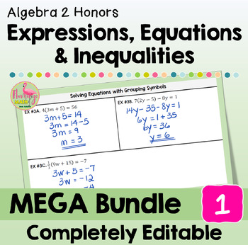 Preview of Expressions Equations and Inequalities MEGA Bundle (Algebra 2 - Unit 1)